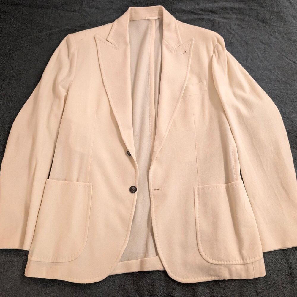 Sartorio Napoli 100% Cashmere Jacket Blazer Ivory Cream EU 54 (US 44R) New